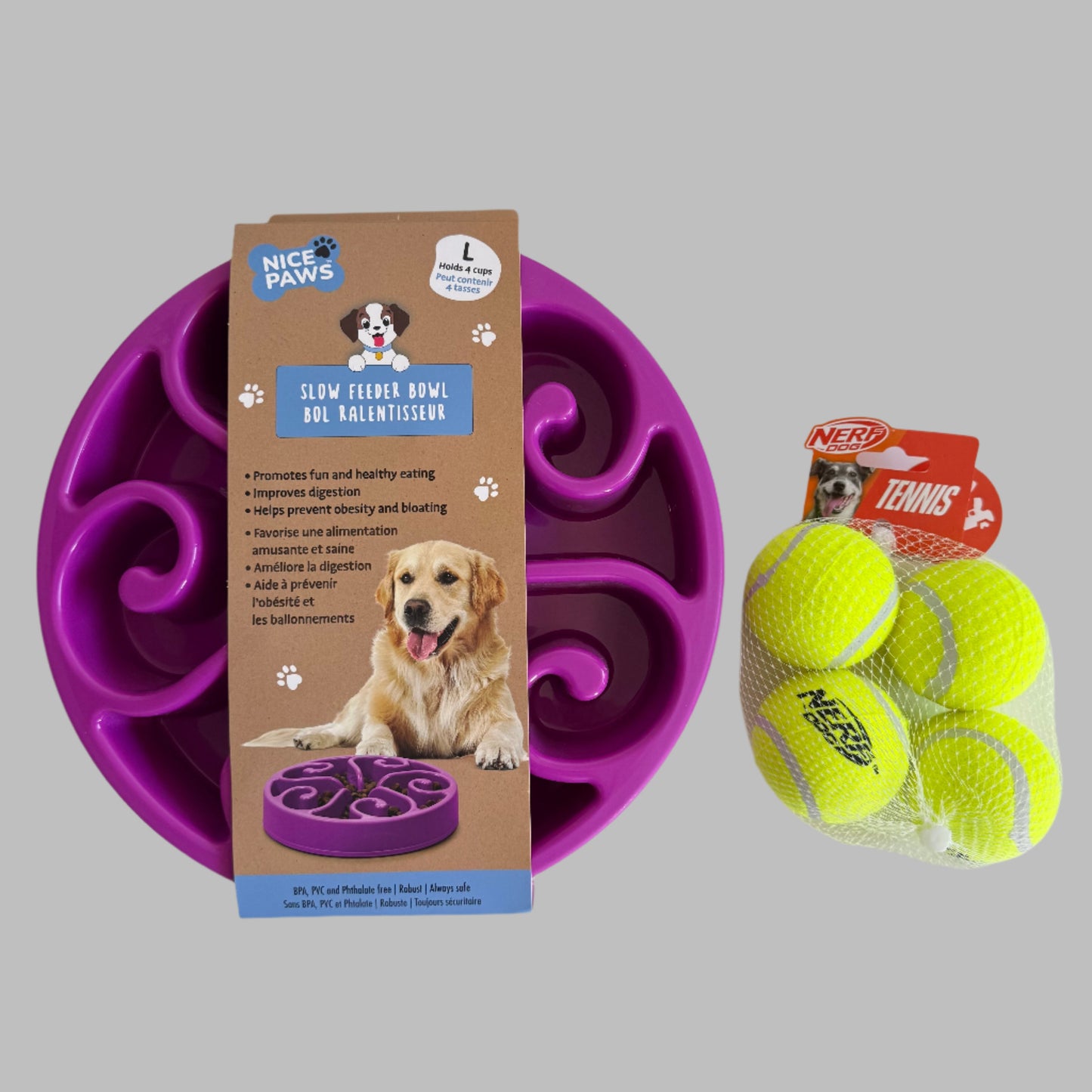 Bol anti-glouton pour chien – Grand format en forme de fleur