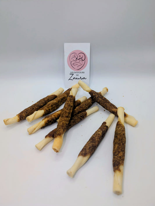 Bâtons de collagène enroulés de poulet (100g)